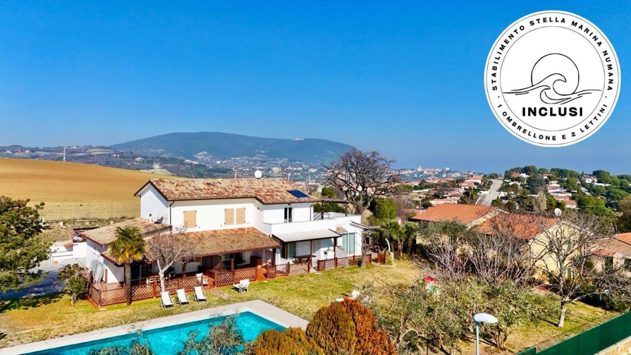 Viva3 - Numana, Ampio Trilocale In Villa Con Piscina Εξωτερικό φωτογραφία